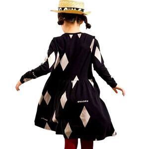 Happy Nocnoc Casual Diamond Print A-Line Dress Ages 4 - 5 New with Tag